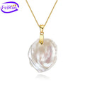 15-20mm Big Large Size Keshi 925 Silver Real Natural Fresh Water Genuine Cultured Freshwater Pearl Pendant Necklace