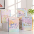 High Quality Fashion Environmental Protection Recyclable Mini Gift Birthday Paper Bags Custom Logo Nylon Handle Clothing Fur