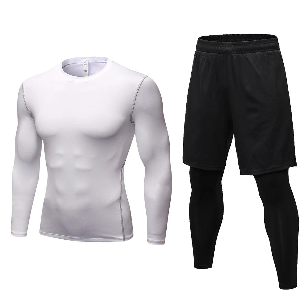 A136 Summer Men's Sets 2 Piece T-shirts Track Pants Sportswear Tracksuit Men Long Sleeved Casual Jogger Sweat Suits