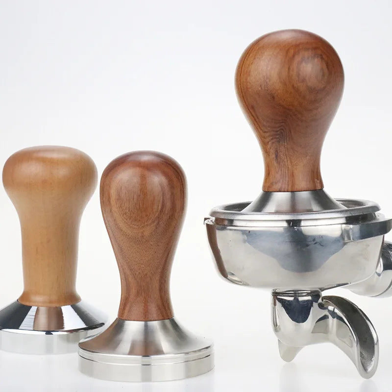 Coffee Accessories Espresso Machine Hammer Stainless Steel Coffee Tamper With Wood Handle