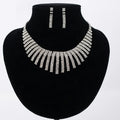 Customized Luxury Bridal Jewelry Sets Women Jewelry Silver Rhinestone Necklace Earring Pack Crystal Wedding Jewelry
