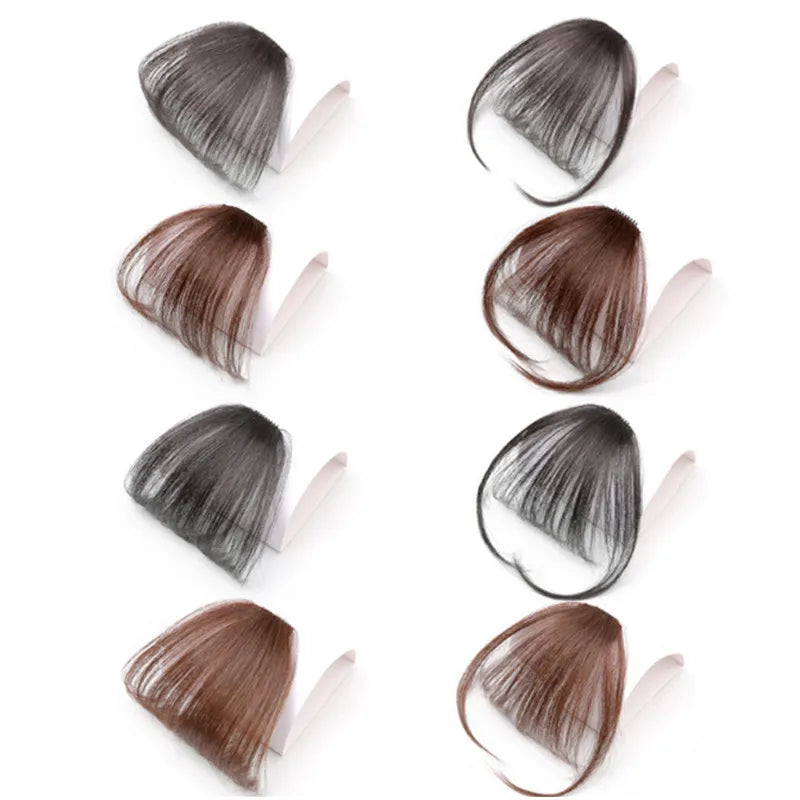 Popular All Hand-made China Brown Air Bang Natural 100% Human Hair Bangs Brazil Bang Fringes Clip