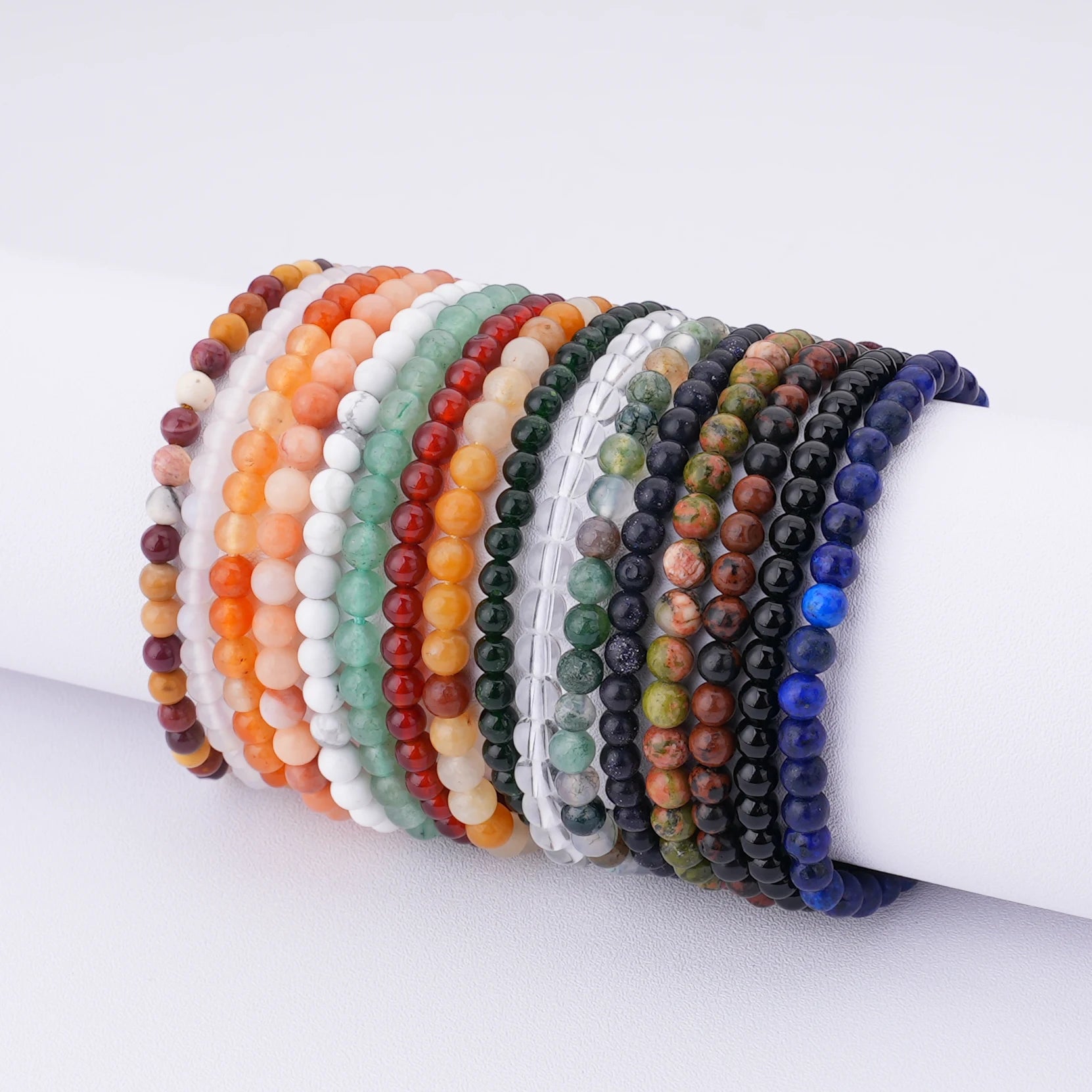 2025 Summer Adjustable Boho 4MM Natural Stone Turquoise Amethyst Small Beads Bracelets for Women