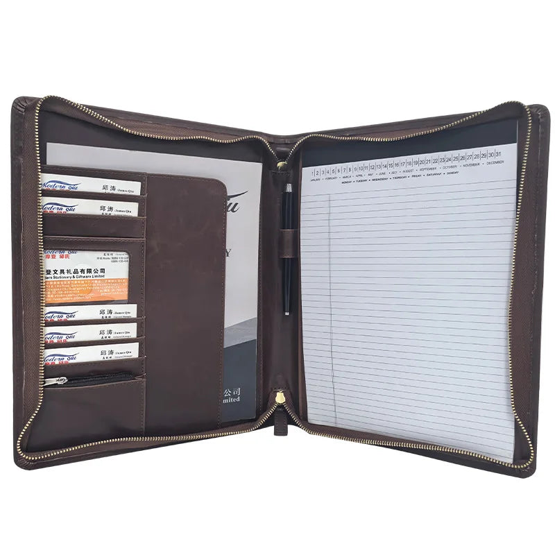 High Quality Fashion PU Leather Business Padfolio Folder