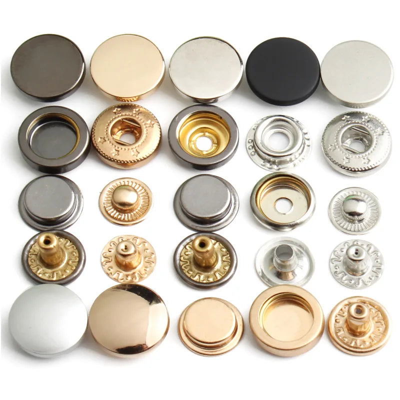 WYSE Wholesale  Brass 4 Part Sewing Button Flat Snap Button  Brass Snap Button for Overcoat