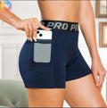 Women's High Waisted High Waisted Stretchy Yoga Shorts with Side Pockets Quick Dry Workout Biker Quick Dry Running Shorts
