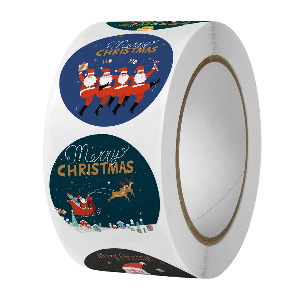 Wholesale Custom Printing Label Adhesive Sticker Brand logo Merry Christmas Gift Decorative Sticker for Kids