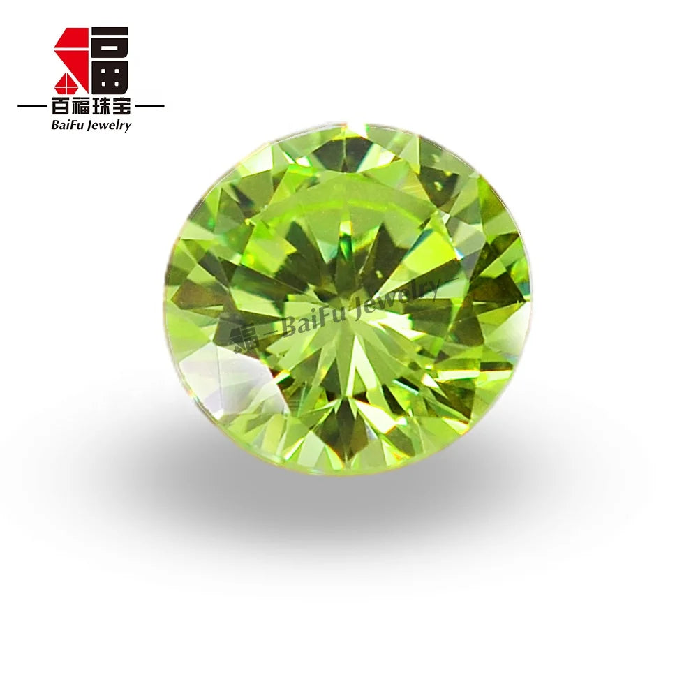 Baifu Jewelry Top Quality Loose Round Peridot Zircon