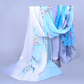 Thin Floral Printed Female Chiffon Shawls Wholesale Spring Summer Beach Long Scarf for Women