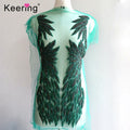 Middle Eastern Glass Rhinestone Applique Leaf  Vshape Rhinestones Crystal Patches Wholesale WDP-076