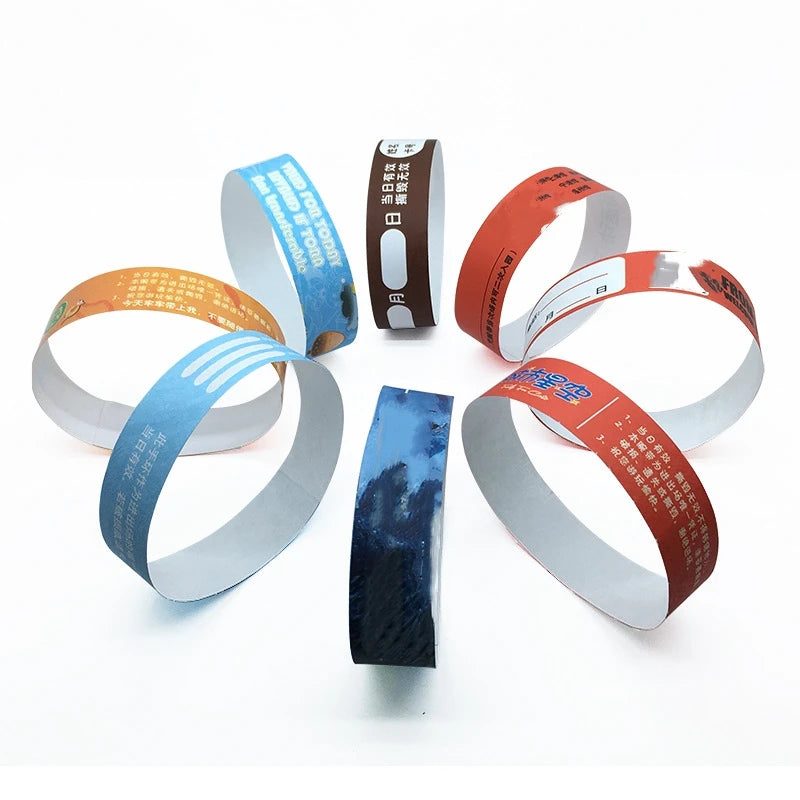 Custom Logo Size Tyvek Wristbands Tyvek Paper Tear Resistant Wristband TYVEK Bracelet for Events & Party Supplies