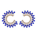 Crystal Hoop Rhinestones Earrings Bridal Stud Earrings Sparkly Crystal Fringe Earrings for Wedding