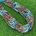 Wholesale Micro Faceted Gradient Natural Turquoise Beads Strand for DIY Jewelry Making 2mm 3mm 4mm 38cm Strand