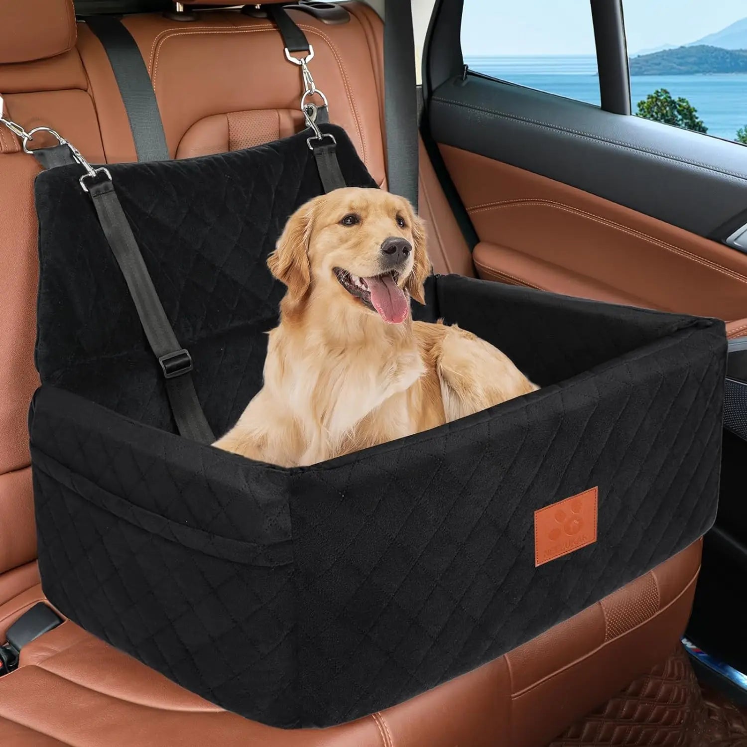 Washable Dog Car Seat Booster Thick Oxford Material Cushion Sofa Bed With Safety Leashes Pet Booster Seat