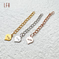 Wholesale Real 18k Yellow Gold Jewelry Heart Shape Tail End Extender Chains Diy Jewelry Making