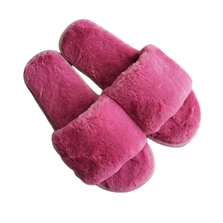 Women's Novelty Fuzzy Fluffy Furry Fur House Slippers Comfortable Indoor Home Slippers