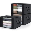 WeaveWin Modern Transparent Fabric Storage Box Large-Capacity Aluminum One-Piece Foldable Unit for Home Quilts Clothes Storage