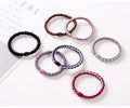 QIYUE Two Color Tone Braid Elastic Hair Tie  with Bead  Woman Ponytail Holder