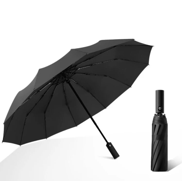 Personal Fashion Designer 12k Custom logo Compact Portable Rain Automatic Windproof 3 Folding Umbrella