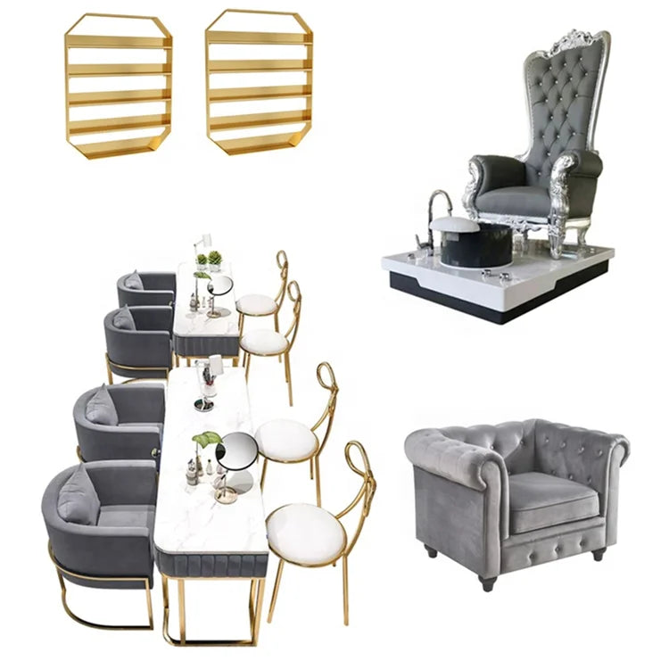 Luxury Manicure and Black Pedicure Spa Chair for Nail Salons