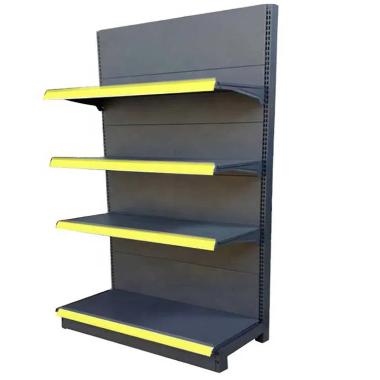 Customizable Single-Sided Metallic Gondola Display Rack Supermarket Store Shelf for Convenience Store Merchandising Factory