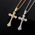 Hip Hop Jewelry Iced Out Cubic Zircon Shiny Zircon Cross Pendant Necklace for Men Women Couple Bling CZ Fashion Jewelry Pendants