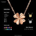 Personalized Initial Four Leaf Diamond Pendant Necklace with 18K Gold Chains for Women-Engagement Anniversary & Party Jewelry
