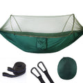 Woqi Pop-Up Light Portable Parachute Nylon Camping Hammocks with Mosquito Net Automatic Quick Open Bug Net Hammock