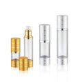 Luxury Gold Silver 10ml-50ml Custom Sizes Acrylic Airless Cosmetic Bottles for Oil Face Cream Face Mask False Eyelashes