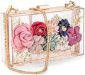 Ideal-Gift Women's Acrylic Flower Clutch Crossbody Purse with Chain Strap Evening Bags for Wedding Prom Banquet Display Racks