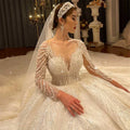 Jancember NS4248-1 Luxury Indian Elegant Crystal Ball Gown Wedding Dresses