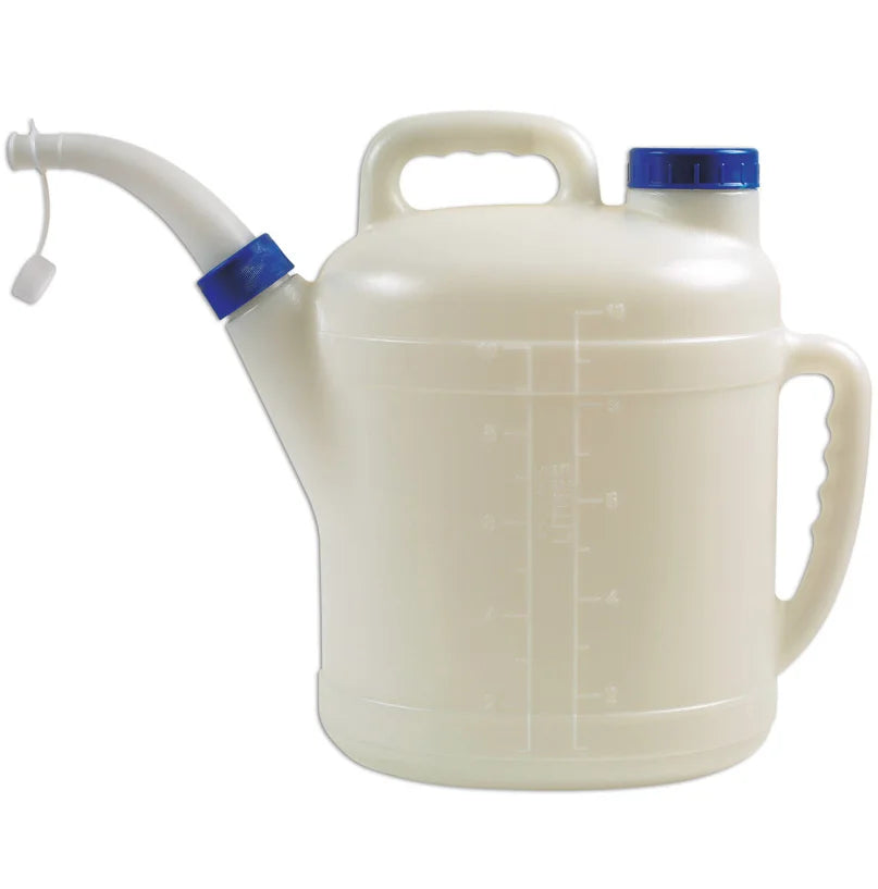 Heavy Duty Oil Fluid Measuring Jug 10 Litre Natural Polyethylene (HDPE) Pouring Pitcher Jar 10L Oil Safe Transport Container