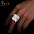 Baguette Moissanite Letter Ring 925 Sterling Silver Mossanite Diamond Iced Out Championship Ring Rapper Hip Hop Jewelry Men Gift
