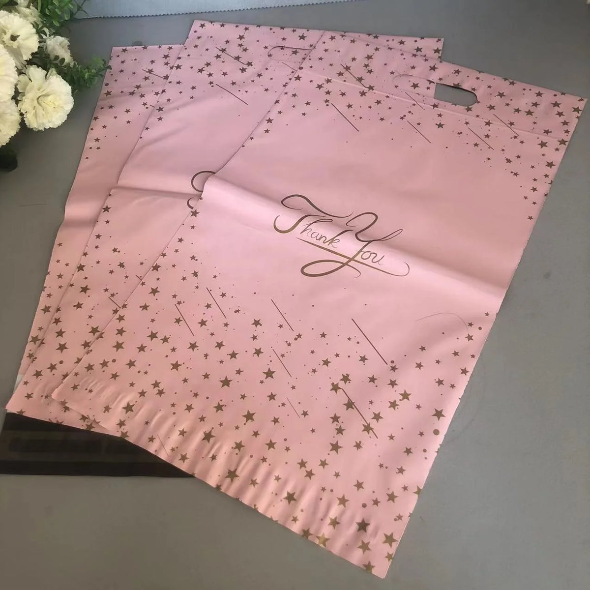 Custom Self Adhesive Biodegradable Handle Shipping Clothing Packaging Bags with Own logo