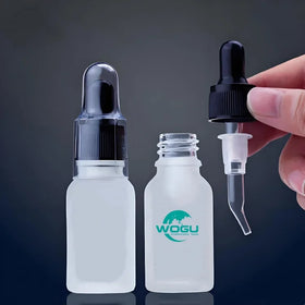 WOGU Skincare Cosmetic Packaging 1oz 30ml Frosted Transparent White Nail Polish Glass Dropper Essential Oil Bottle
