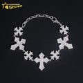 Promotion New Stocks Pass Diamond Tester Silver 925 Hip Hop Jewelry Iced Out Custom Cross Bracelet Moissanite Cuban Bracelet