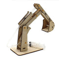 Diy Stem Kits Hydraulic Excavator Model Wooden Puzzle Toys for Children Kids Educational Science Experiment Technology Set