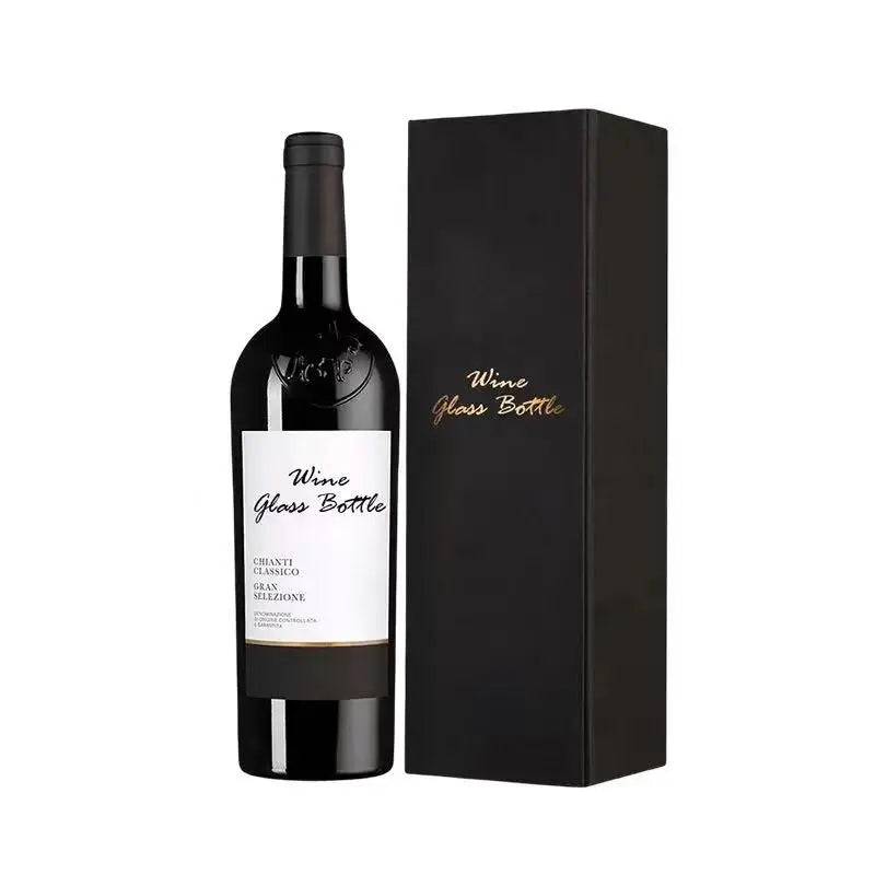 Custom Design Logo Black Corrugated Package Liquor Whisky Bottle Glass Red Wine Packaging Box