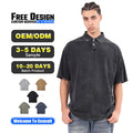 2025 Custom Short Sleeve Oversize Loose Polo Shirts High Quality 100% Cotton Vintage Washed Casual Polo T-shirt for Men