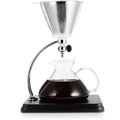 Glass Pour Over Coffee Maker Unique Easy to Use Design Reusable Stainless Steel Double Walled Mesh Filter Machine