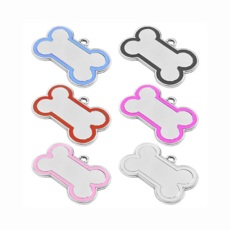 Pet ID Tag Bone Shape Double Sided Dog Cat Pet Name Phone Number ID Tag Charm Personalized