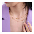 Chris April in Stock Fashion Jewelry 316L Stainless Steel Japan PVD Gold Plated Layers Beads Satellite Chain Necklaces