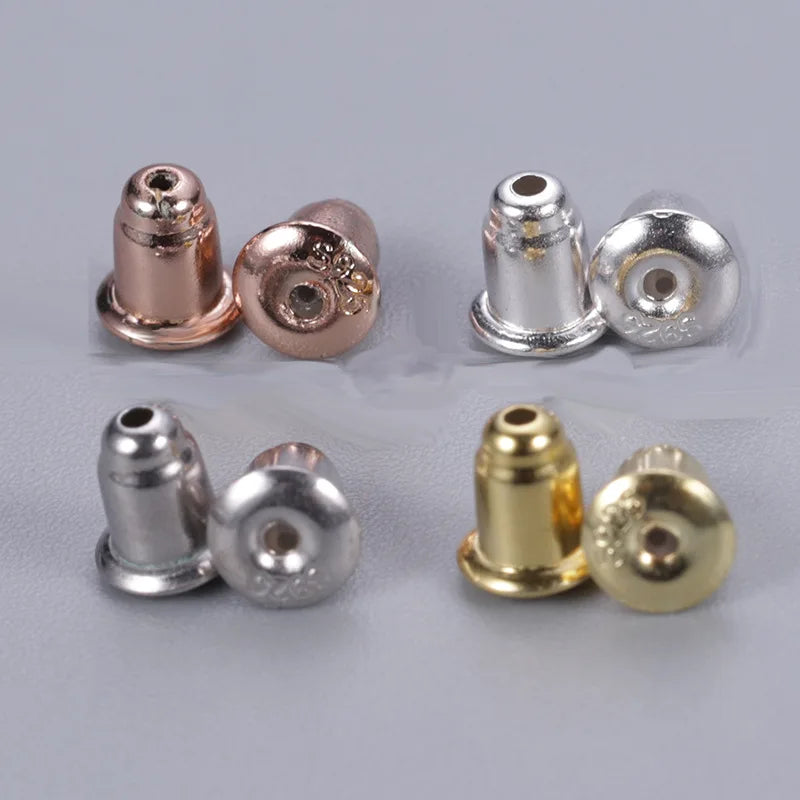 Wholesale Solid 925 Silver Stopper Bullet Plug Earplug for Earring Making