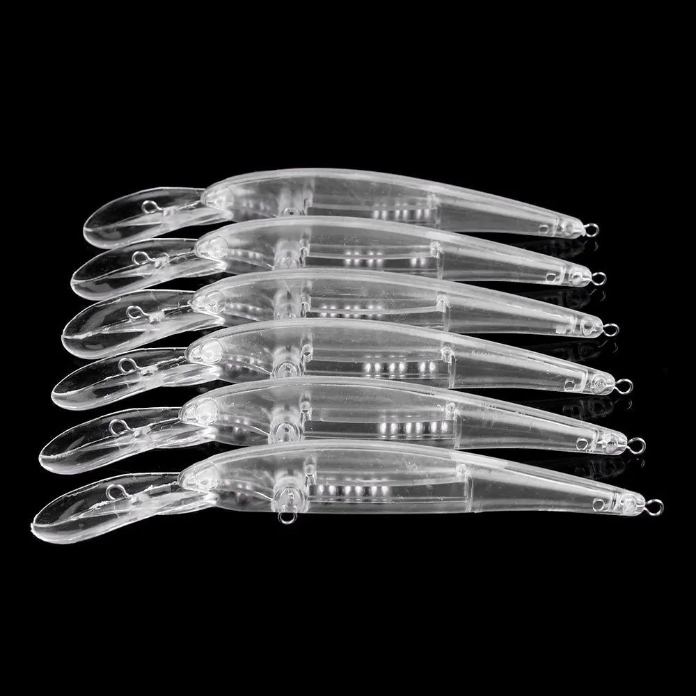 165mm 21g Big Bill Casting Unpainted Saltwater Lure Blanks Unpainted Hard Plastic Minnow Lure with Bead Fishing Rattle