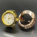 Vintage Creative Fashion Quartz Watch Rings Alloy Case Mini Finger Ring Watch for Men and Women