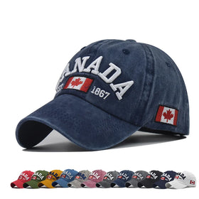 Wholesale Custom CANADA Letter Embroidery Curved Brim Blank Baseball Sports Caps Customize Logo Cotton 6 Panel Dad Hats