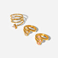 Custom 18K Gold Plated Stainless Steel Women's Rings Trendy Fashion Jewelry with Cubic Zircon Gemstones Wholesale