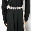 Retro Bohemian Ethnic Wind Hand-Woven Wide Knitted Belt for Ladies Skirt Decorative Accessories