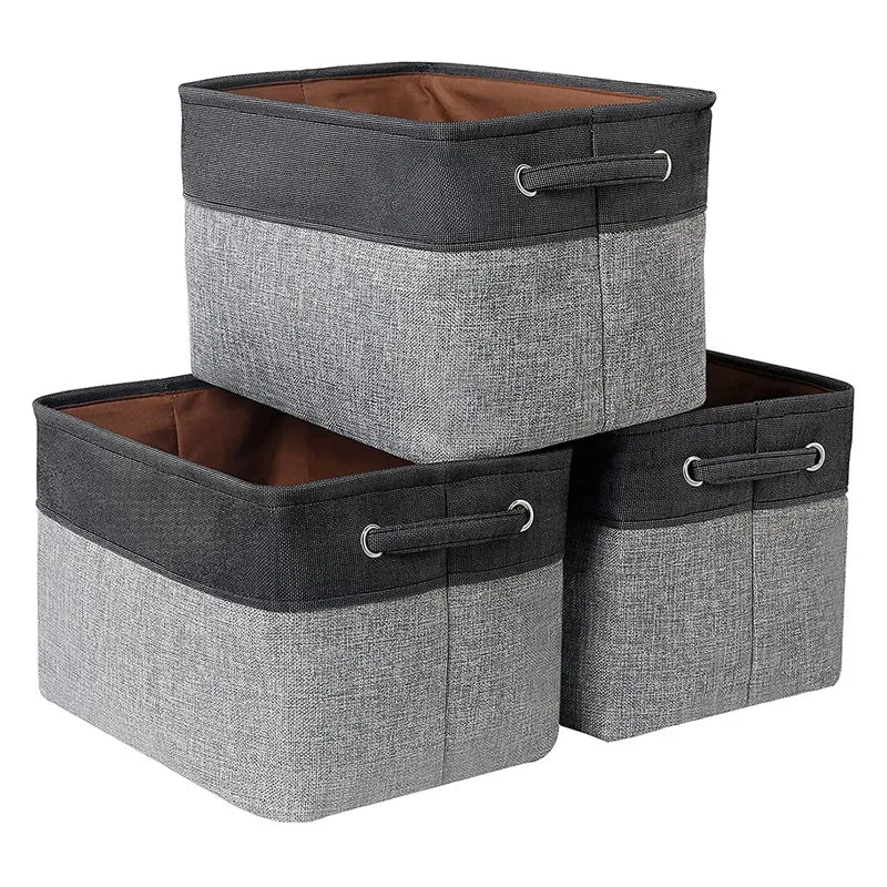 Custom Label Wholesale Hot Sale  Cotton Linen Folding Large Capacity Waterproof  Foldable Storage Basket