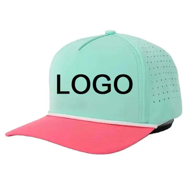 Custom Patch Logo Two 2 Tone Waterproof Rope Dad Hats Flat Curved Bill Hip Hop Snapback Sports Golf Baseball Caps